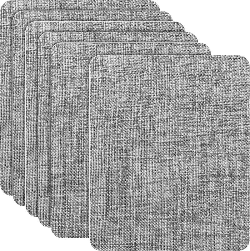 Azobur Coarse Linen Repair Patches, 6 Piece Self-Adhesive Linen Fabric Patches, Multi Color, Can be Used for Linen Sofa Repair and Linen Clothes Repair, Quick Fix Sofa.(Dark Gray) - Image 1